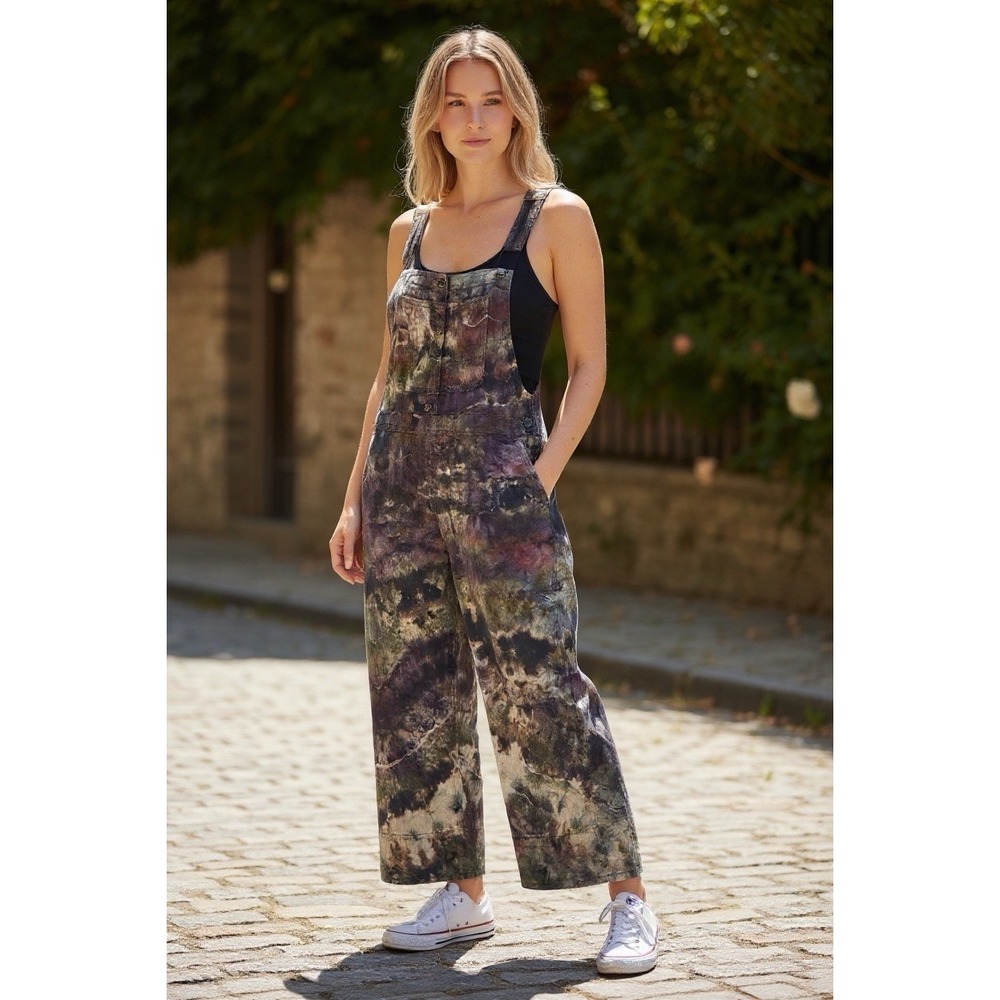 Everlane Womens Linen Oversized Jumpsuit Tie Dye XS/S Size 00 Rework‎ Custom